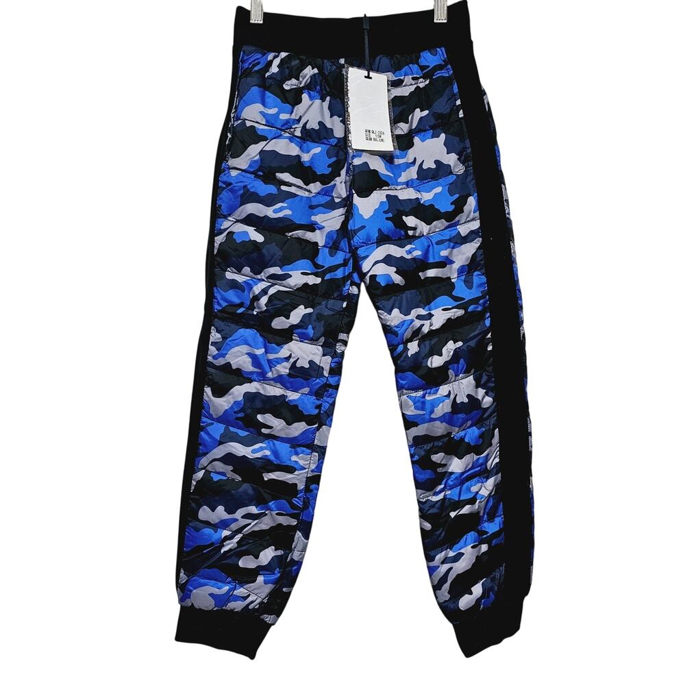 QLZ Snowpants Boys Size 6 Blue Camo Pockets Winter Layer New